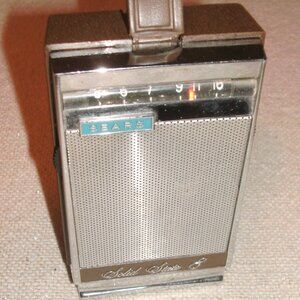Vintage Sears Solid State 8 Transistor Radio Model 7209 Brown ~ untested